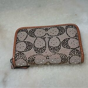 Coach Brown and Black Key & Card Holder